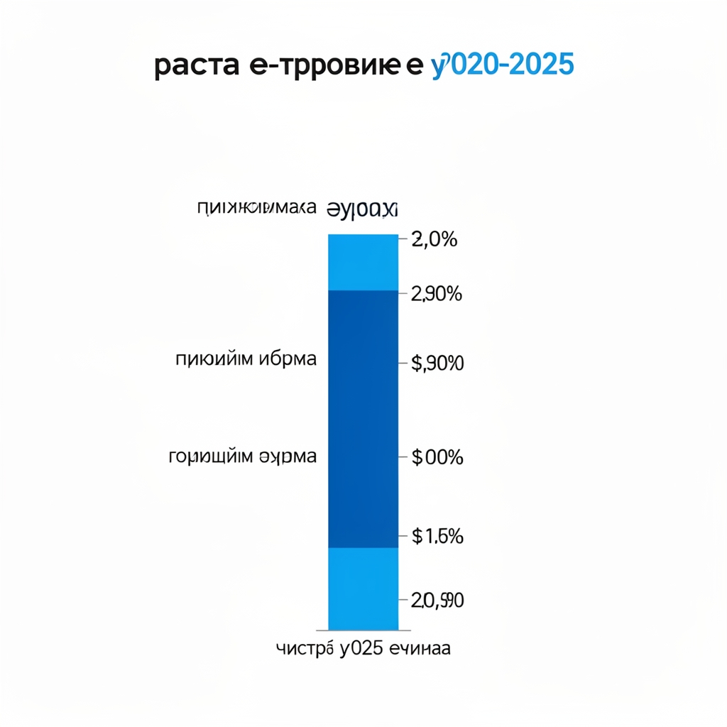 Инфографика са статистикама раста е-трговине у Србији 2020–2025 — вертикални стубичасти дијаграм са годишњим приходима у еурима на чистој белој позадини са плавим акцентима